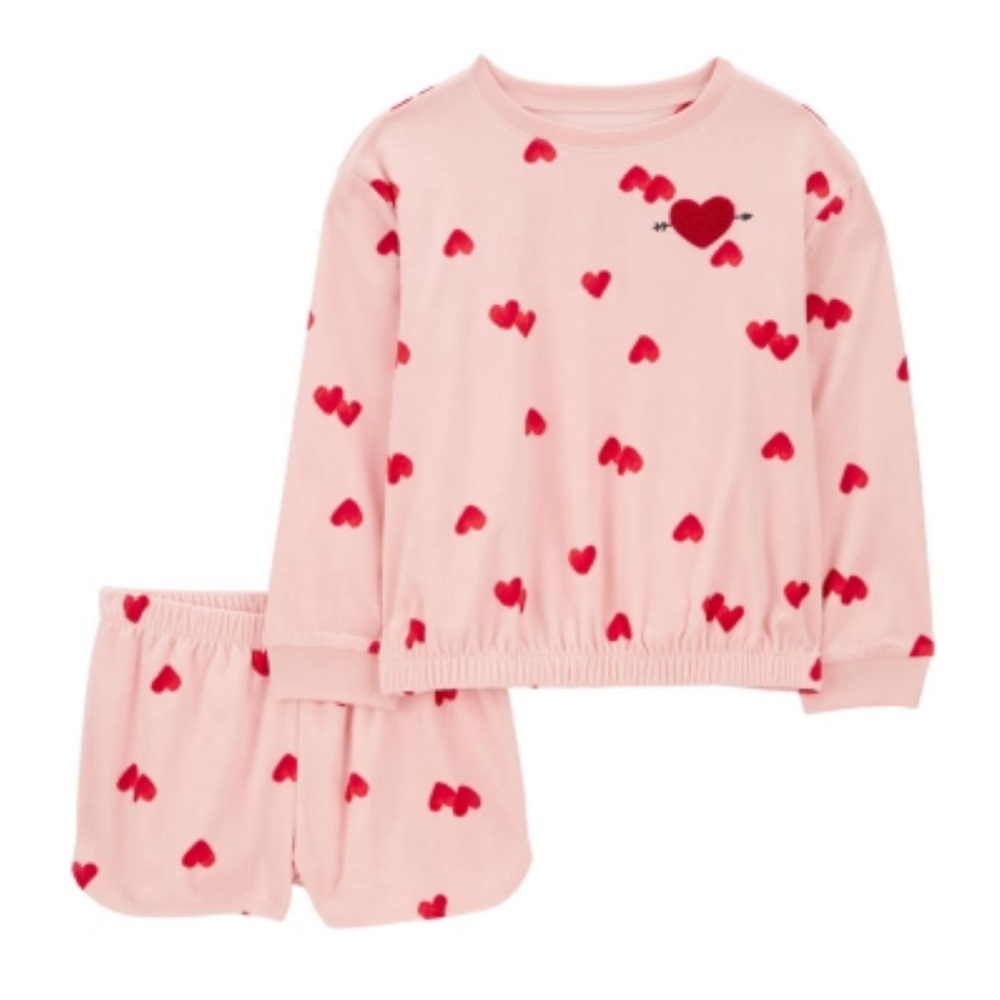 ❤️ Carter’s Valentine Pink Red Heart 2 Piece outfit - Picture 2 of 6